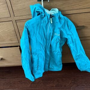 Columbia Turquoise lightweight rain jacket